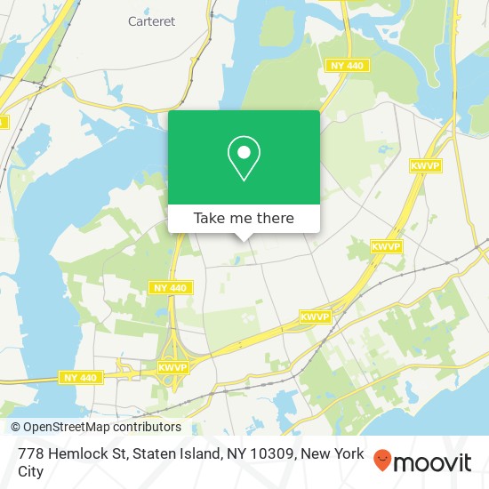 Mapa de 778 Hemlock St, Staten Island, NY 10309