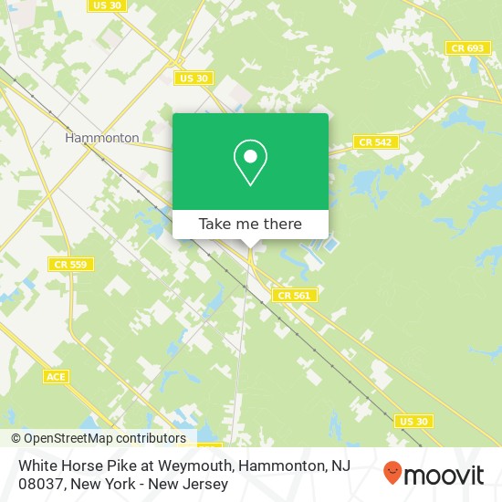 White Horse Pike at Weymouth, Hammonton, NJ 08037 map