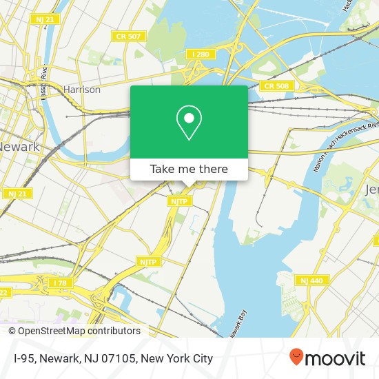 I-95, Newark, NJ 07105 map