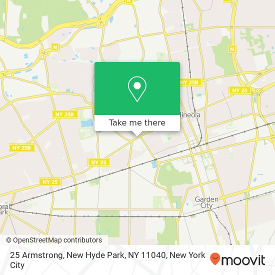 Mapa de 25 Armstrong, New Hyde Park, NY 11040