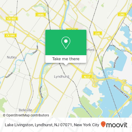 Mapa de Lake Livingston, Lyndhurst, NJ 07071