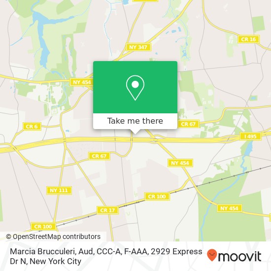 Mapa de Marcia Brucculeri, Aud, CCC-A, F-AAA, 2929 Express Dr N