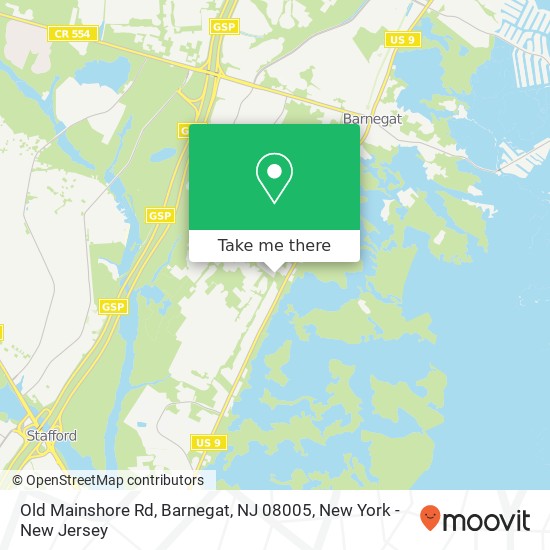 Mapa de Old Mainshore Rd, Barnegat, NJ 08005