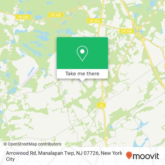 Mapa de Arrowood Rd, Manalapan Twp, NJ 07726