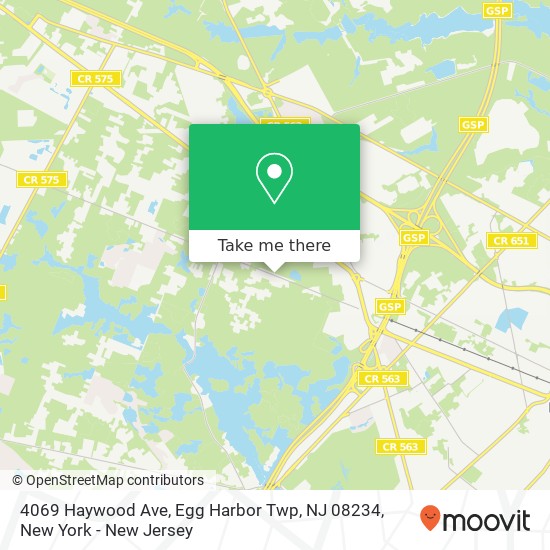 Mapa de 4069 Haywood Ave, Egg Harbor Twp, NJ 08234