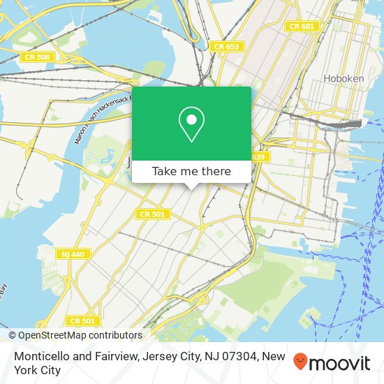 Monticello and Fairview, Jersey City, NJ 07304 map