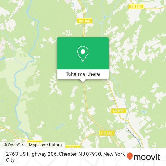 Mapa de 2763 US Highway 206, Chester, NJ 07930