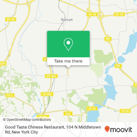 Mapa de Good Taste Chinese Restaurant, 104 N Middletown Rd