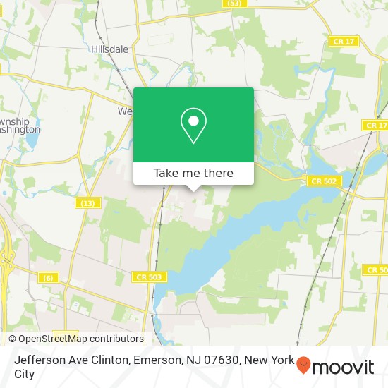 Mapa de Jefferson Ave Clinton, Emerson, NJ 07630