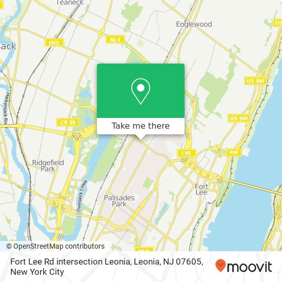Mapa de Fort Lee Rd intersection Leonia, Leonia, NJ 07605