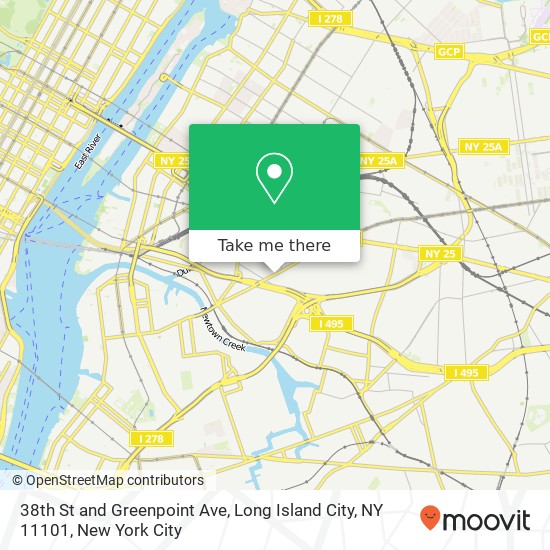 Mapa de 38th St and Greenpoint Ave, Long Island City, NY 11101