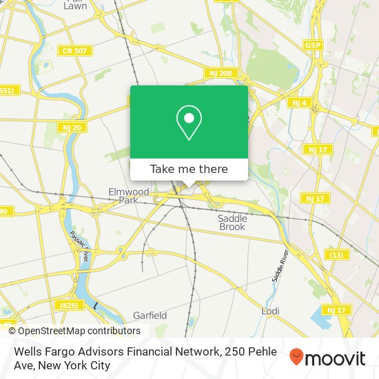 Mapa de Wells Fargo Advisors Financial Network, 250 Pehle Ave