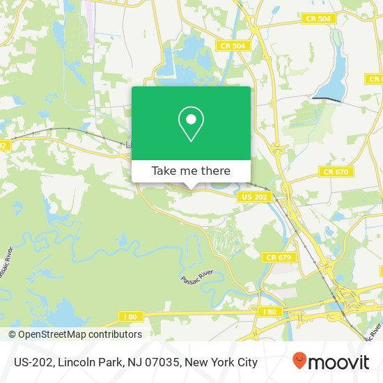 Mapa de US-202, Lincoln Park, NJ 07035