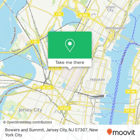 Mapa de Bowers and Summit, Jersey City, NJ 07307