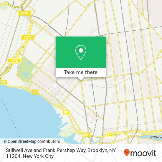 Mapa de Stillwell Ave and Frank Pershep Way, Brooklyn, NY 11204