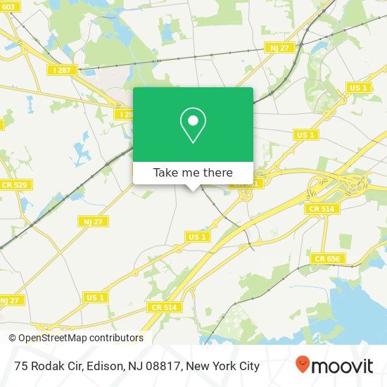 Mapa de 75 Rodak Cir, Edison, NJ 08817
