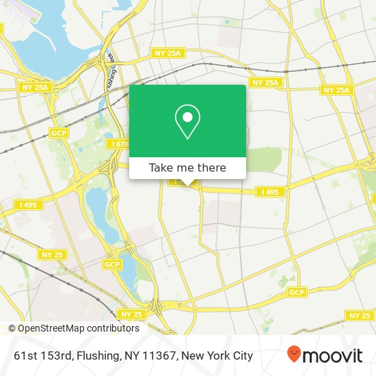 Mapa de 61st 153rd, Flushing, NY 11367