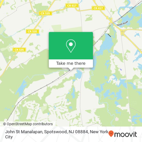 Mapa de John St Manalapan, Spotswood, NJ 08884