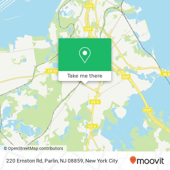 Mapa de 220 Ernston Rd, Parlin, NJ 08859