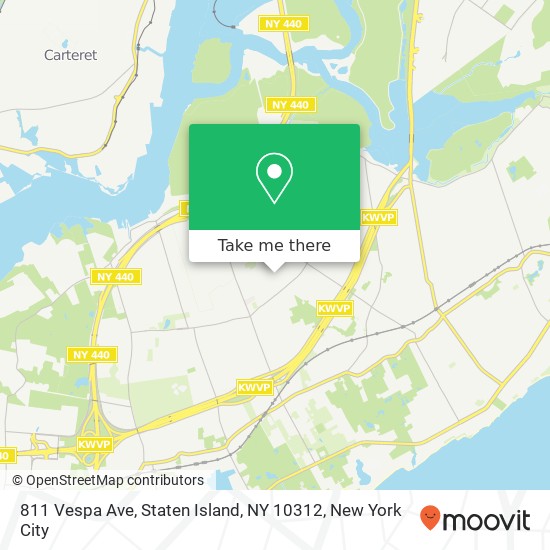 Mapa de 811 Vespa Ave, Staten Island, NY 10312