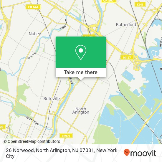 Mapa de 26 Norwood, North Arlington, NJ 07031