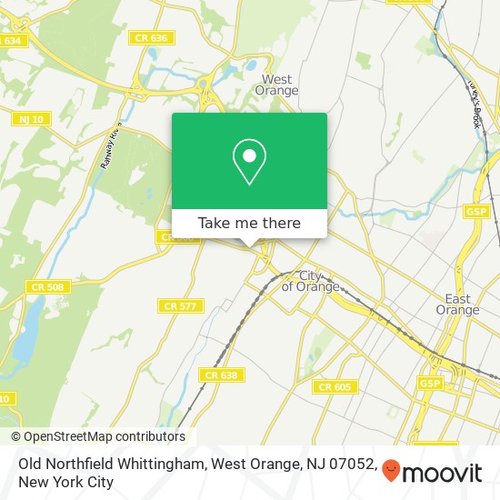 Mapa de Old Northfield Whittingham, West Orange, NJ 07052