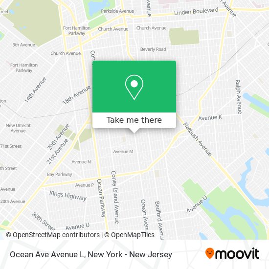Ocean Ave Avenue L map