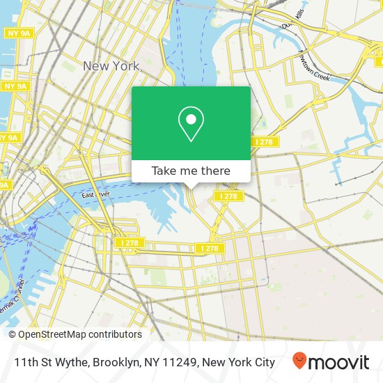 Mapa de 11th St Wythe, Brooklyn, NY 11249