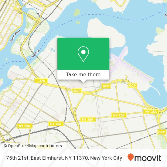 Mapa de 75th 21st, East Elmhurst, NY 11370