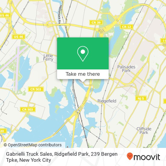 Gabrielli Truck Sales, Ridgefield Park, 239 Bergen Tpke map