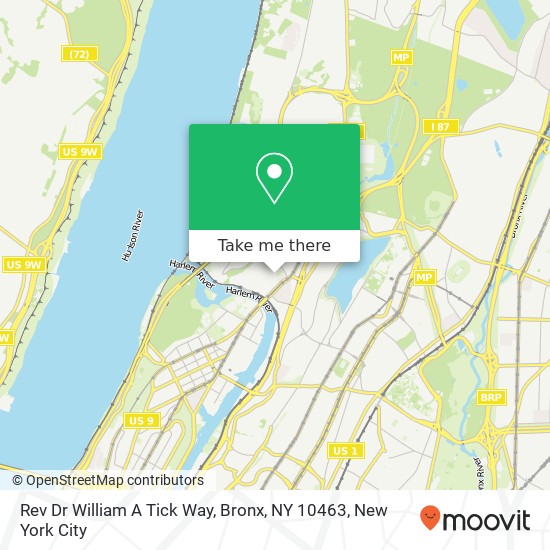 Rev Dr William A Tick Way, Bronx, NY 10463 map