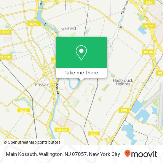 Mapa de Main Kossuth, Wallington, NJ 07057