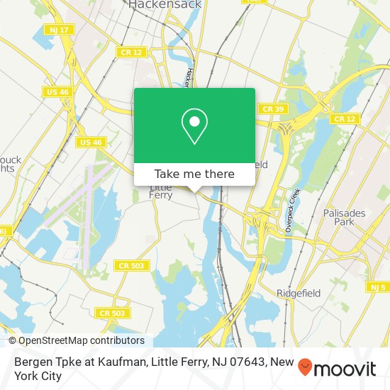 Bergen Tpke at Kaufman, Little Ferry, NJ 07643 map