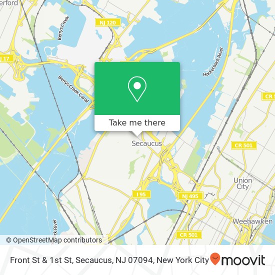 Front St & 1st St, Secaucus, NJ 07094 map