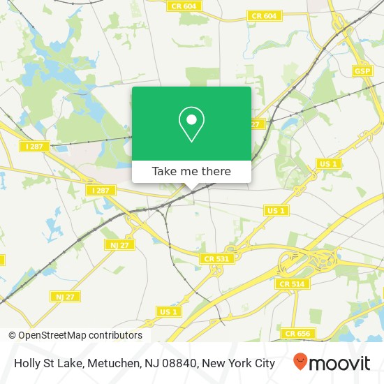 Holly St Lake, Metuchen, NJ 08840 map