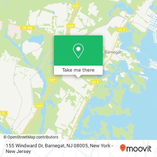 Mapa de 155 Windward Dr, Barnegat, NJ 08005