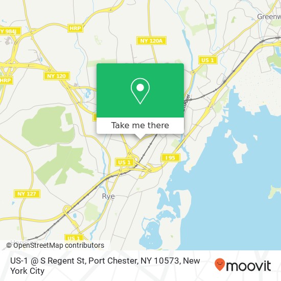 US-1 @ S Regent St, Port Chester, NY 10573 map
