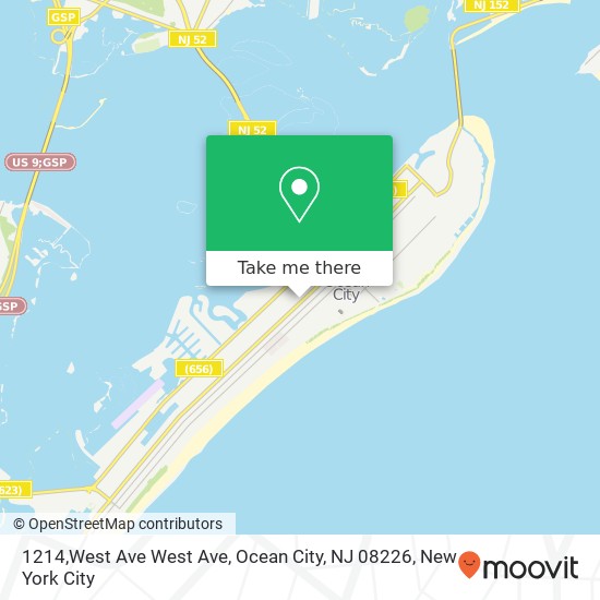 Mapa de 1214,West Ave West Ave, Ocean City, NJ 08226