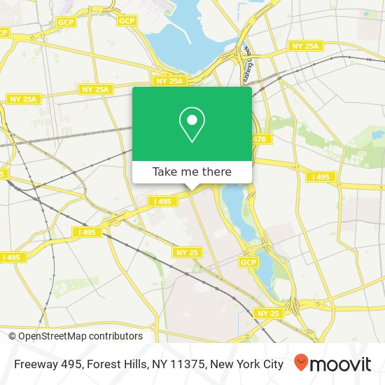 Mapa de Freeway 495, Forest Hills, NY 11375