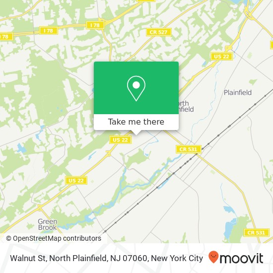 Mapa de Walnut St, North Plainfield, NJ 07060