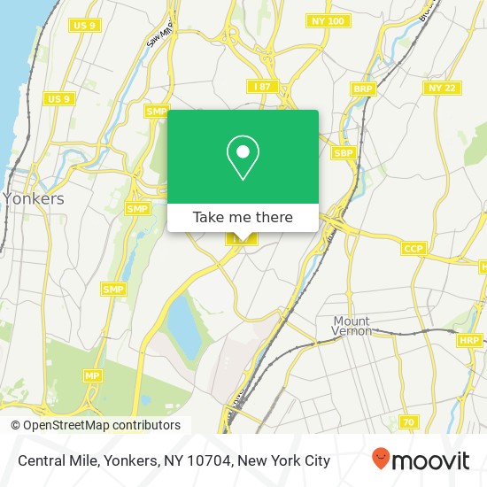 Mapa de Central Mile, Yonkers, NY 10704