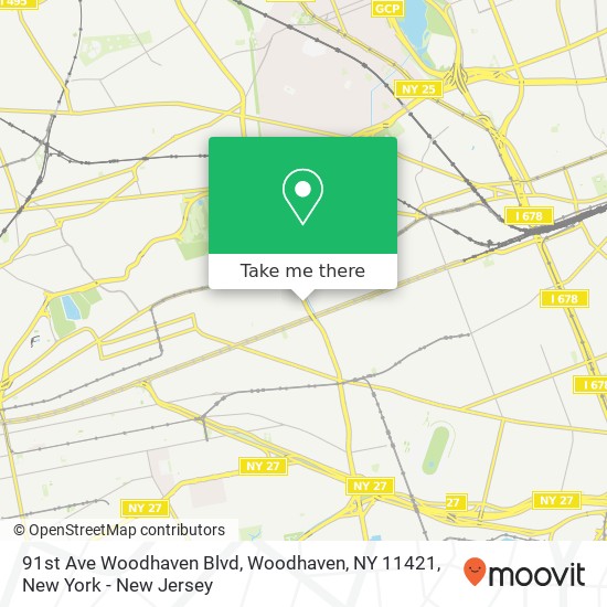 Mapa de 91st Ave Woodhaven Blvd, Woodhaven, NY 11421