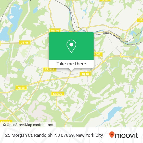 Mapa de 25 Morgan Ct, Randolph, NJ 07869