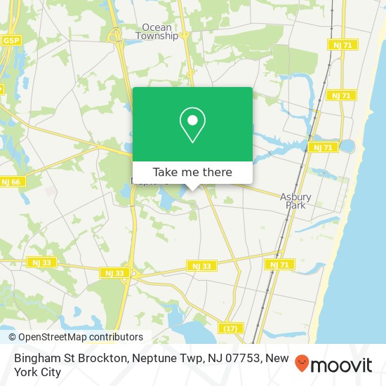 Bingham St Brockton, Neptune Twp, NJ 07753 map