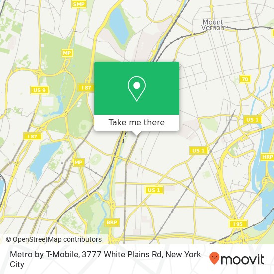 Mapa de Metro by T-Mobile, 3777 White Plains Rd