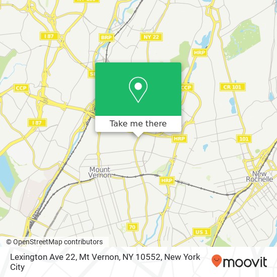 Lexington Ave 22, Mt Vernon, NY 10552 map