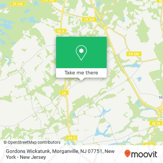 Mapa de Gordons Wickatunk, Morganville, NJ 07751