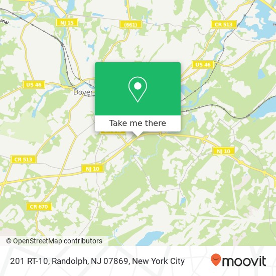 Mapa de 201 RT-10, Randolph, NJ 07869