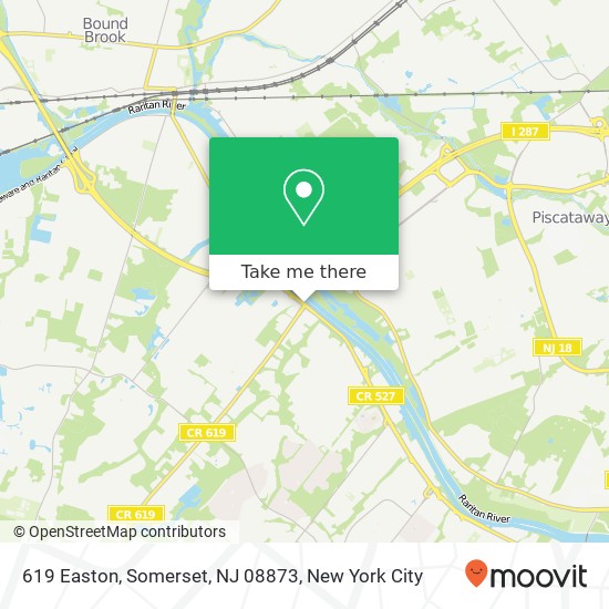 Mapa de 619 Easton, Somerset, NJ 08873