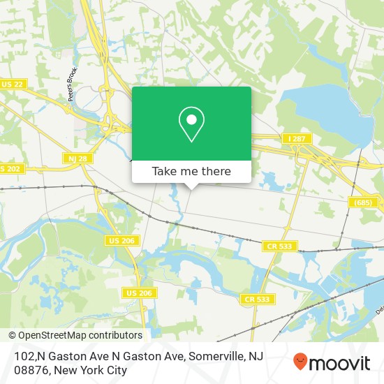 Mapa de 102,N Gaston Ave N Gaston Ave, Somerville, NJ 08876